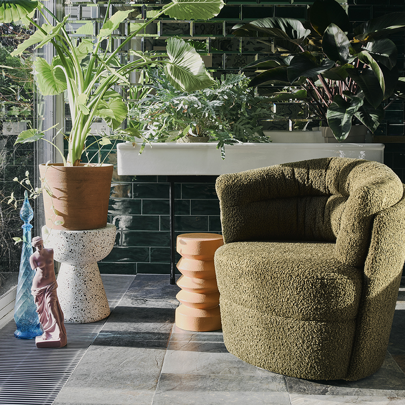 Terrazzo Side Table - White