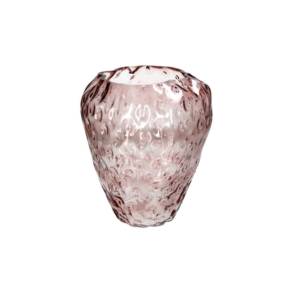 Vase Fraise en verre - Rose - Ø 18,5 x 20 cm