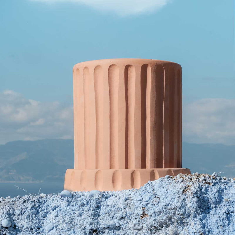 Pot de fleurs avec soucoupe Dorico - Ø 30 cm x 29.5 cm - Terracotta