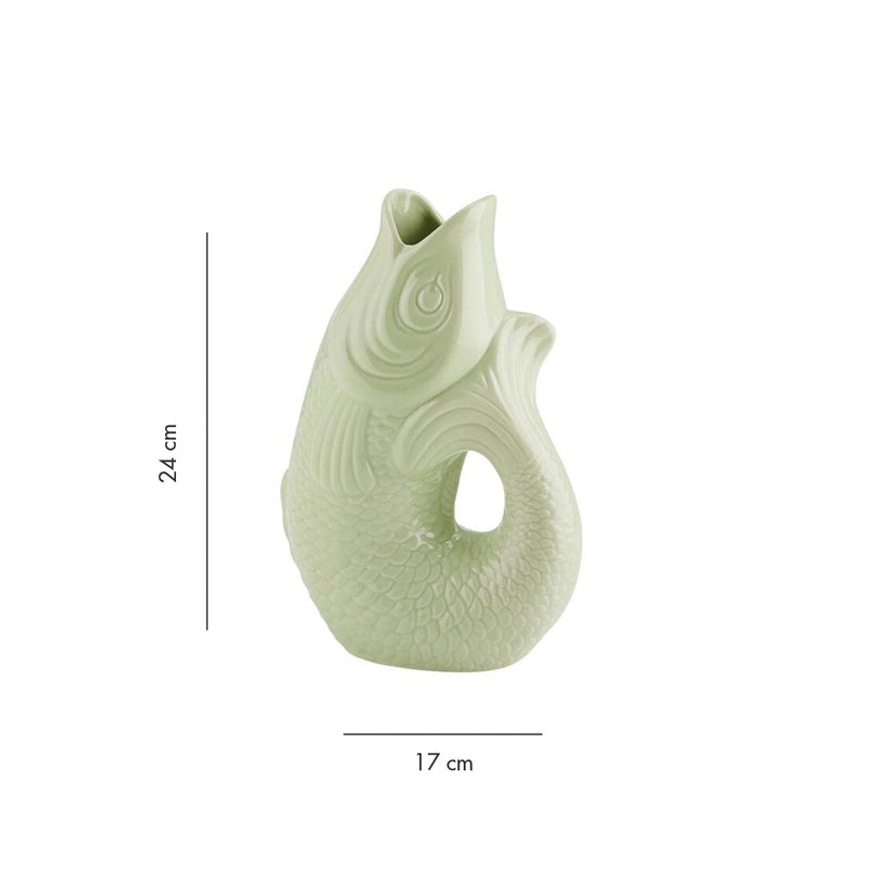 Carafe / Vase Monsieur Carafon Poisson - Vert Mousse