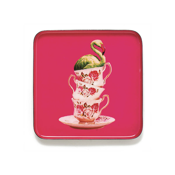 Flamingtea square tray - 15 × 15 cm