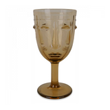 Face stemmed glass - Amber | Fleux | 4