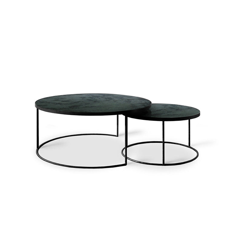 Set of 2 nesting tables Nesting - Charcoal - Ø 92 cm