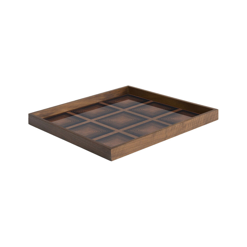 Ink Squares Square Glass Tray