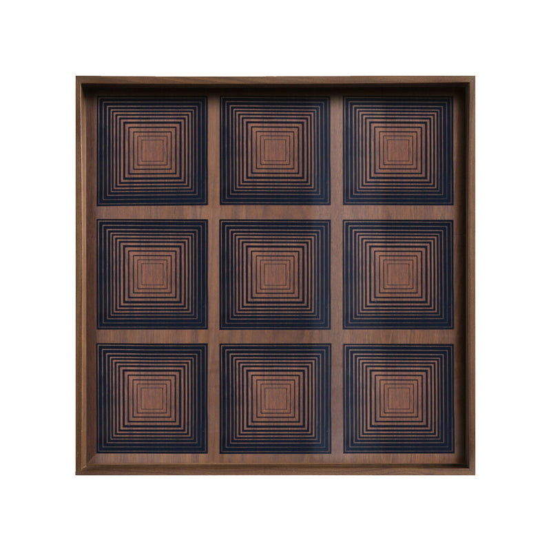 Ink Squares Square Glass Tray