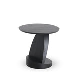 Oblic side table in varnished black teak - Ø 52 cm | Fleux | 8