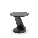 Oblic side table in varnished black teak - Ø 52 cm | Fleux | 7