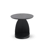 Oblic side table in varnished black teak - Ø 52 cm | Fleux | 9