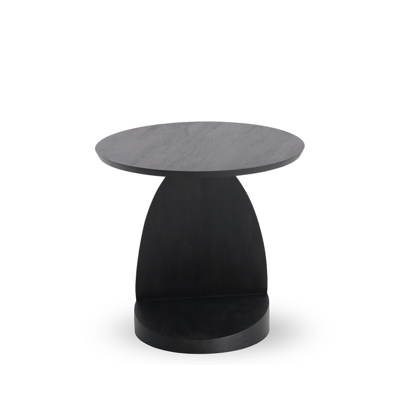 Table d'appoint Oblic en teck noir verni - Ø 52 cm