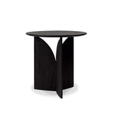 Fin side table in varnished black teak - Ø 50 cm | Fleux | 4