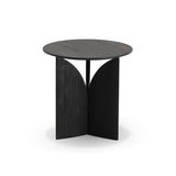 Fin side table in varnished black teak - Ø 50 cm | Fleux | 5