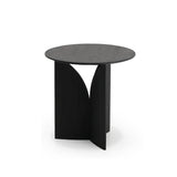Fin side table in varnished black teak - Ø 50 cm | Fleux | 6