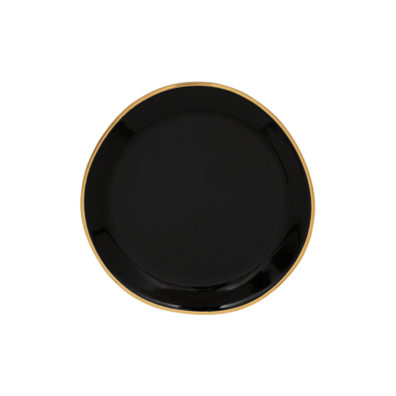 Good Morning small ceramic plate Ø 9 cm - Black