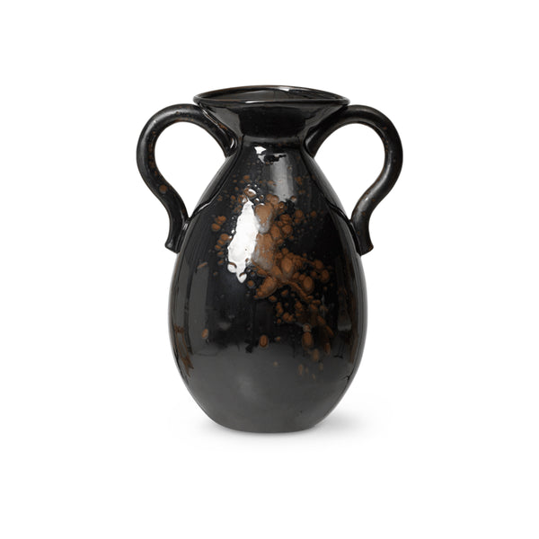 Vase Verso en grès - Noir/brun