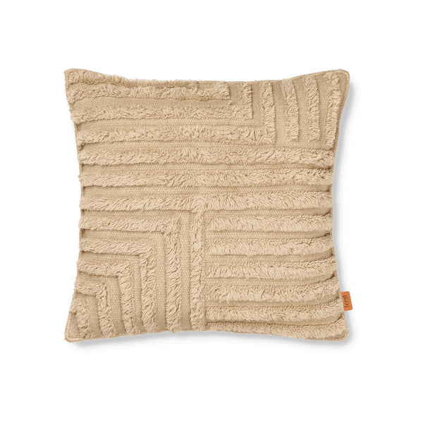 Coussin Crease en Laine plissée - Sable clair