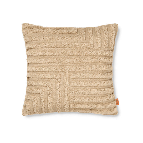 Pleated Wool Crease Cushion - Light Sand