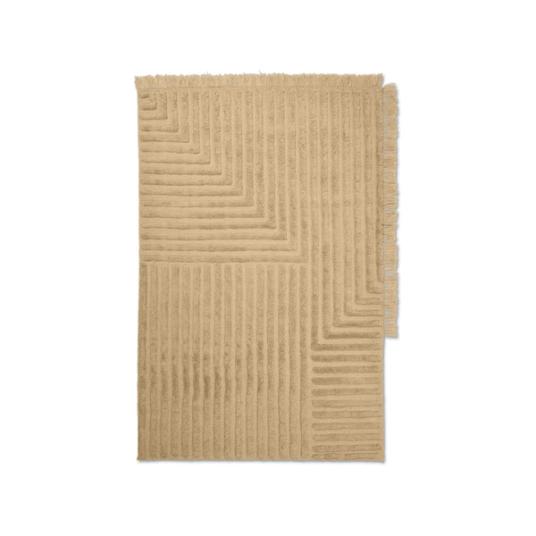 Crease rug in pleated wool - 160 x 250 cm - Light sand