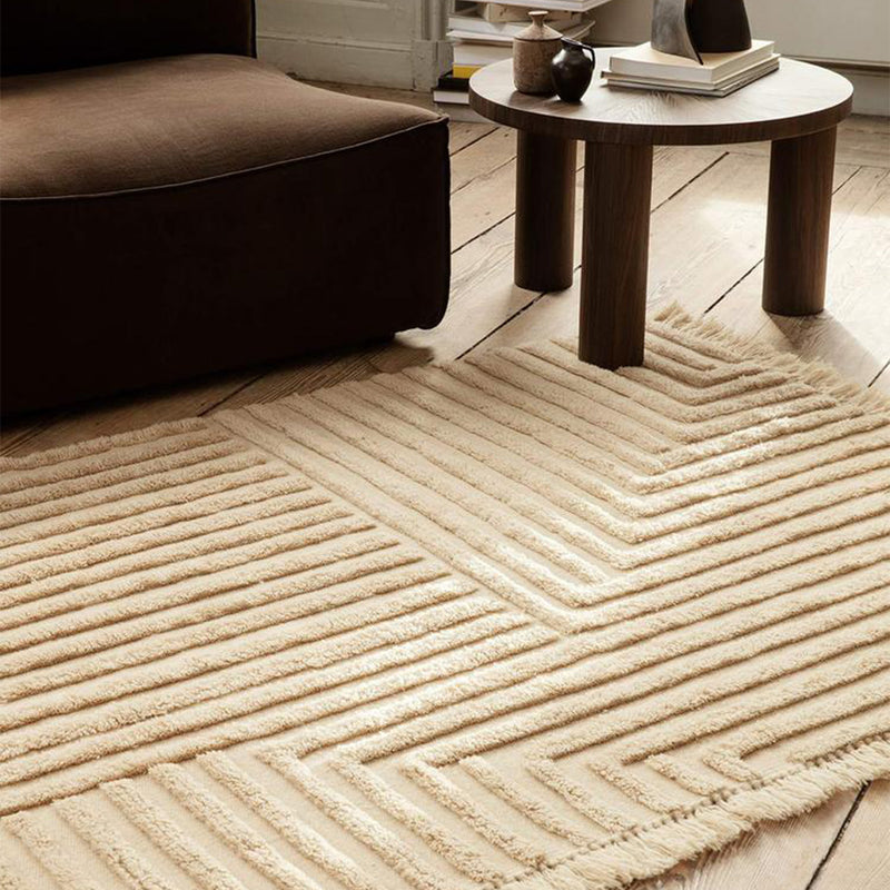 Tapis Crease en laine plissée - 160 x 250 cm - Sable clair