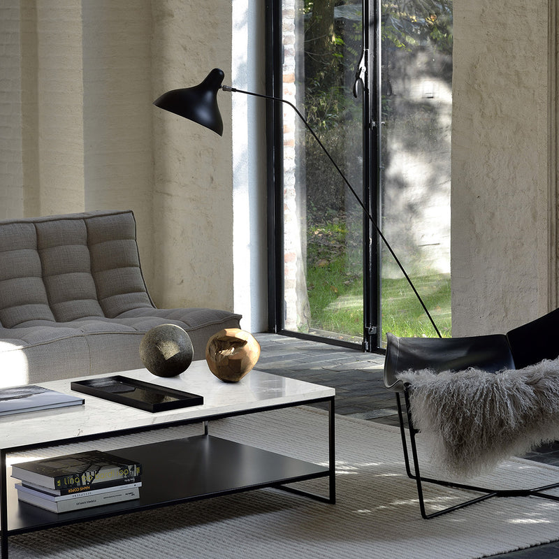 Anders coffee table in Carrara marble and metal - L 120 cm