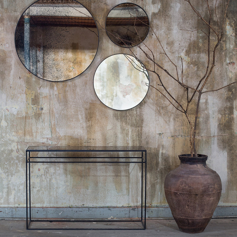 Aged mirror - Ø 92 cm