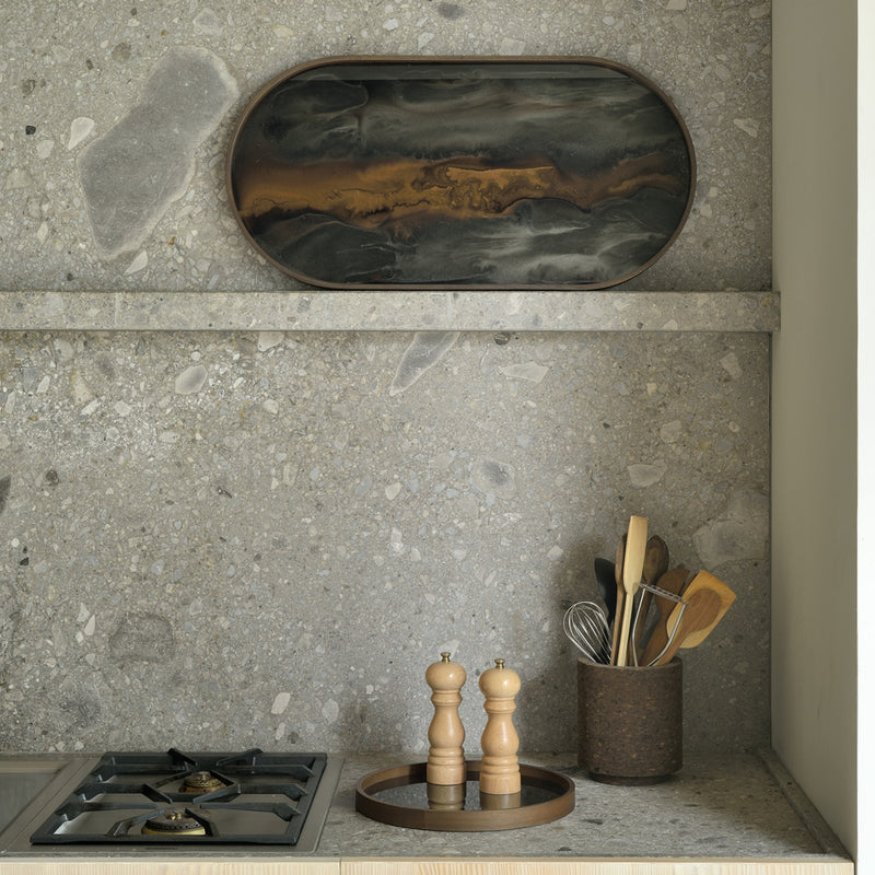 Plateau en verre - Bronze Organic - Oblong - 71 x 36 cm