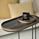 Table with Oblong tray in metal and wood - L 69 cm | Fleux | 9