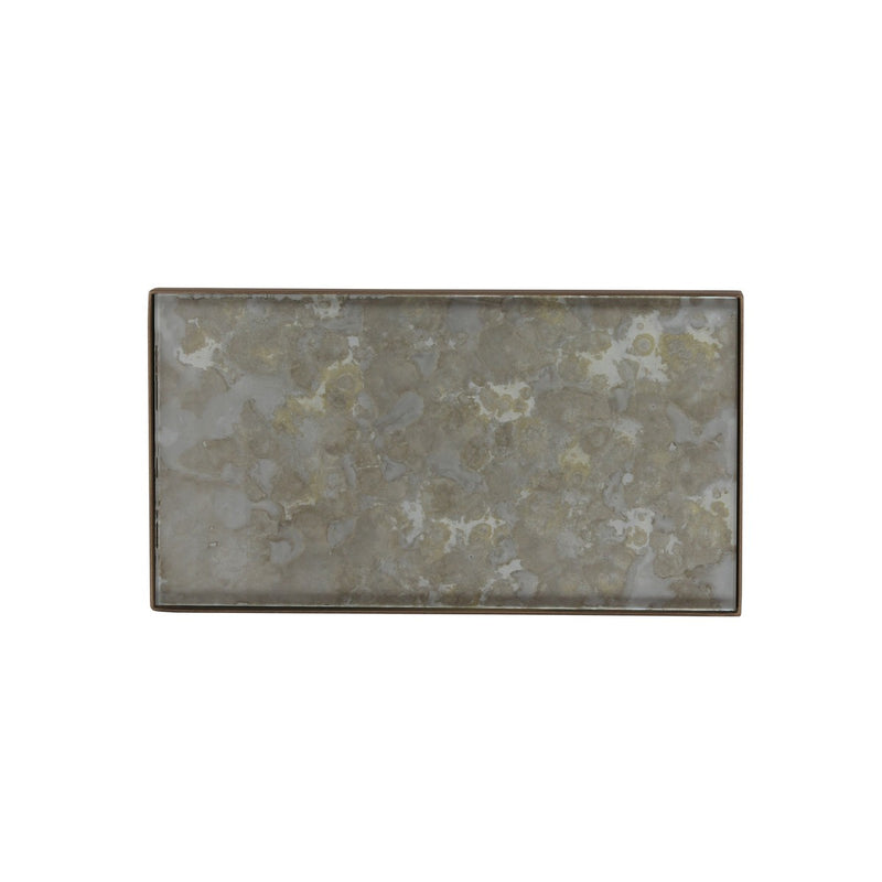 Tidy box in painted glass - Fossil Organic - L 31 cm