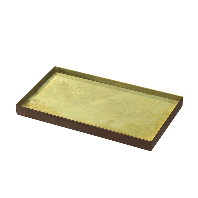 Vide-Poche en verre et feuille d'or - Gold leaf - 31 x 17 cm