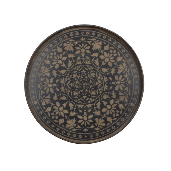 Black Marrakesh wooden tray - Ø 61 cm