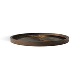 Glass trinket tray - Bronze Organic - Ø 30 cm | Fleux | 5