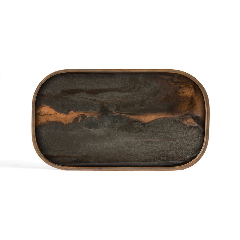 Glass trinket tray - Bronze Organic - 42 x 24 cm