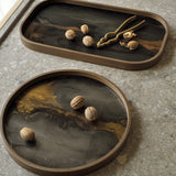 Glass trinket tray - Bronze Organic - Ø 30 cm | Fleux | 6