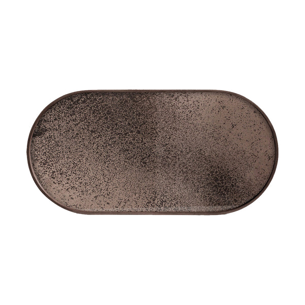 Mirrored oval tray - Bronze