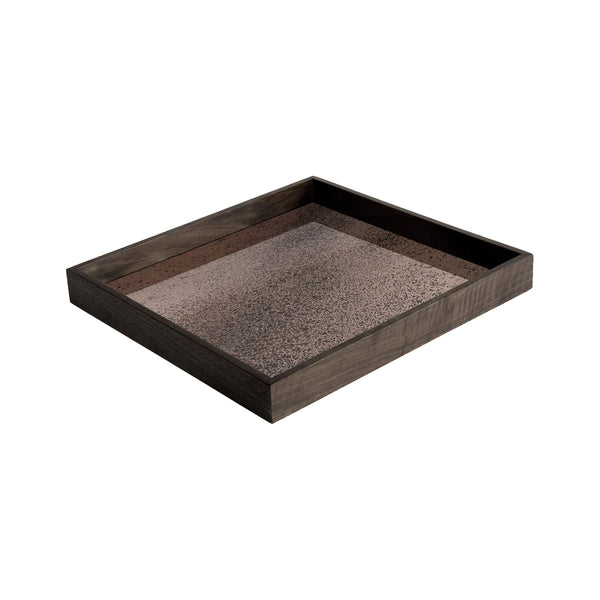 Plateau carré en miroir - Bronze