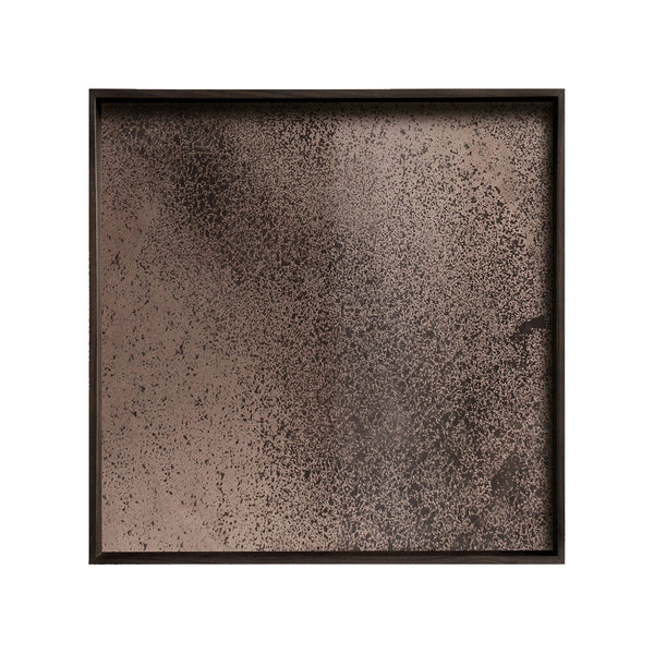 Plateau carré en miroir - Bronze