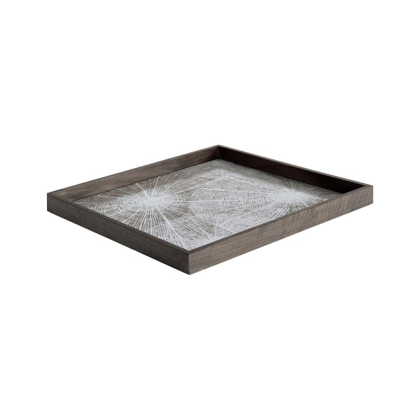 White Slice Wooden Tray - Brown