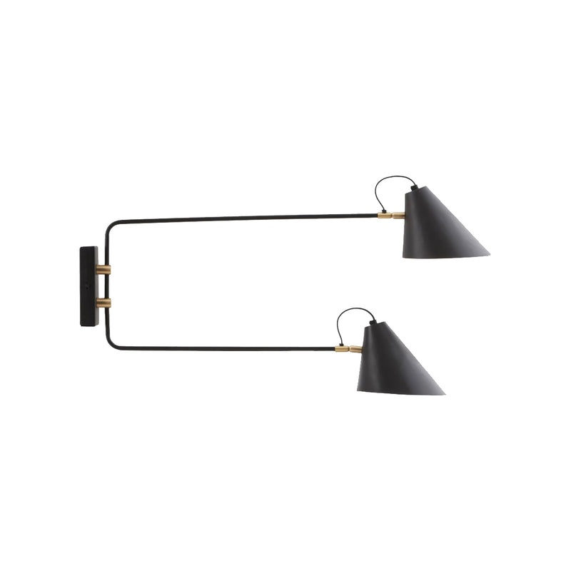 Applique Murale Double Club - 81 x 42 cm - Noir