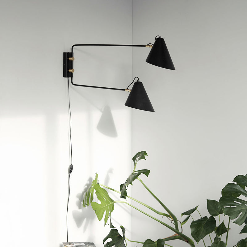 Applique Murale Double Club - 81 x 42 cm - Noir