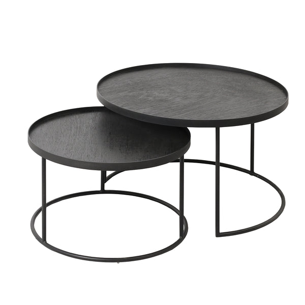 Set de 2 Tables basses pour plateaux ronds - Ø 62 cm & Ø 49 cm