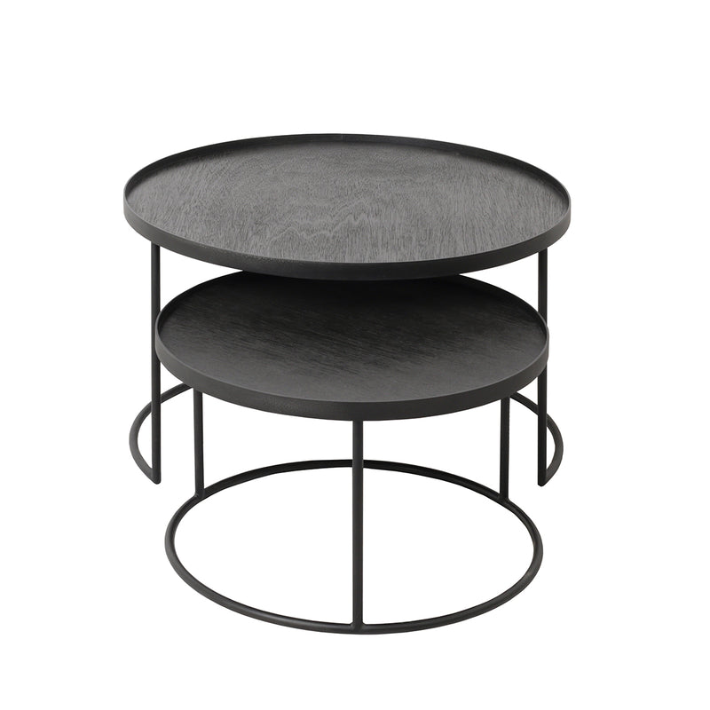 Set de 2 Tables basses pour plateaux ronds - Ø 62 cm & Ø 49 cm