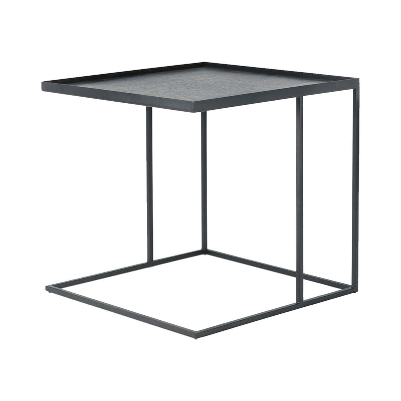 Square metal side table - Black