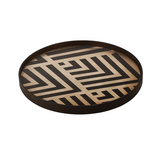 Graphite wooden tray - Chevron - Ø 48 cm | Fleux | 2