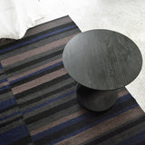 Table d'appoint Oblic en teck noir verni - Ø 52 cm | Fleux | 11