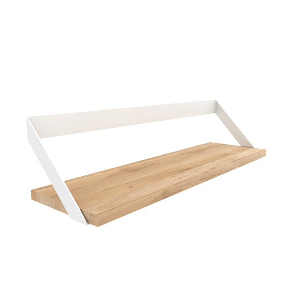 Ribbon shelf in oak and white metal - L 70 cm