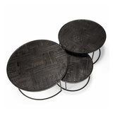 Set de 3 Tables Gigognes Tabwa Nesting en teck noir - Ø 95 cm | Fleux | 4