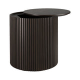 Table d'appoint ronde Roller Max en acajou - Marron | Fleux | 4