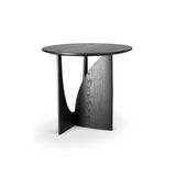 Geometric side table in varnished black oak - Ø 51 xh 50 cm | Fleux | 8