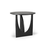 Geometric side table in varnished black oak - Ø 51 xh 50 cm | Fleux | 7