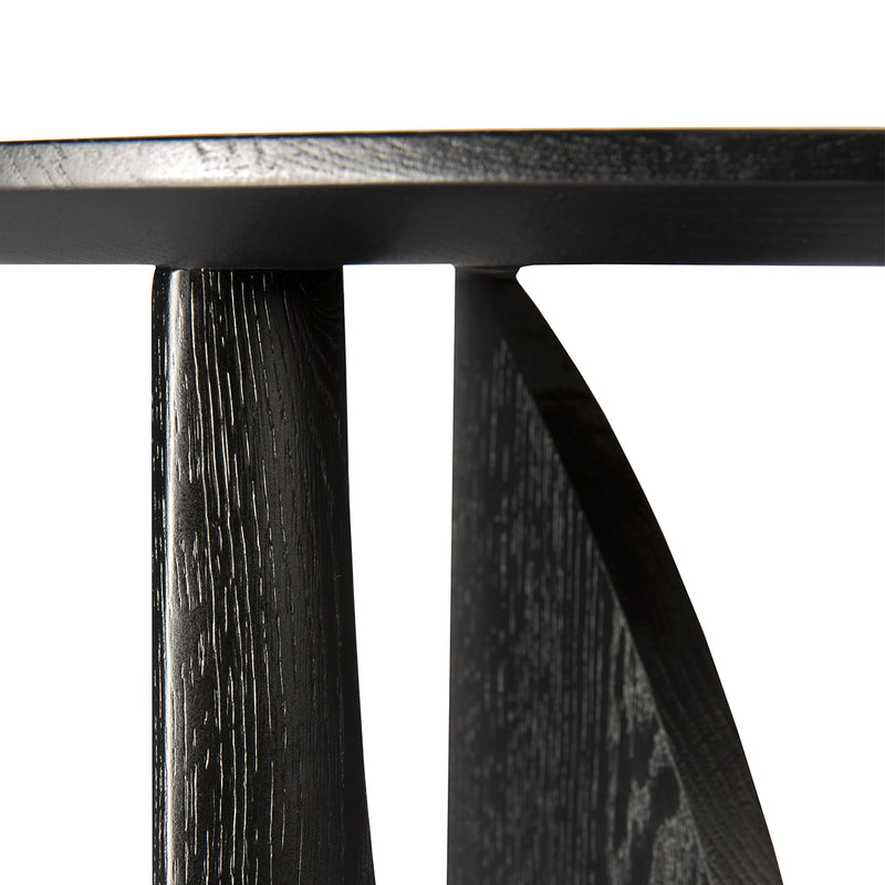 Table d'appoint Geometric en chêne noir verni - Ø 51 x h 50 cm