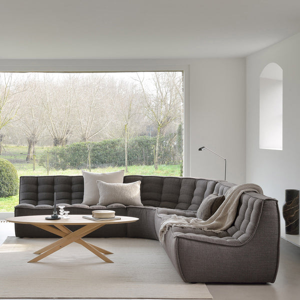 Rounded sofa corner module N701 - Dark gray